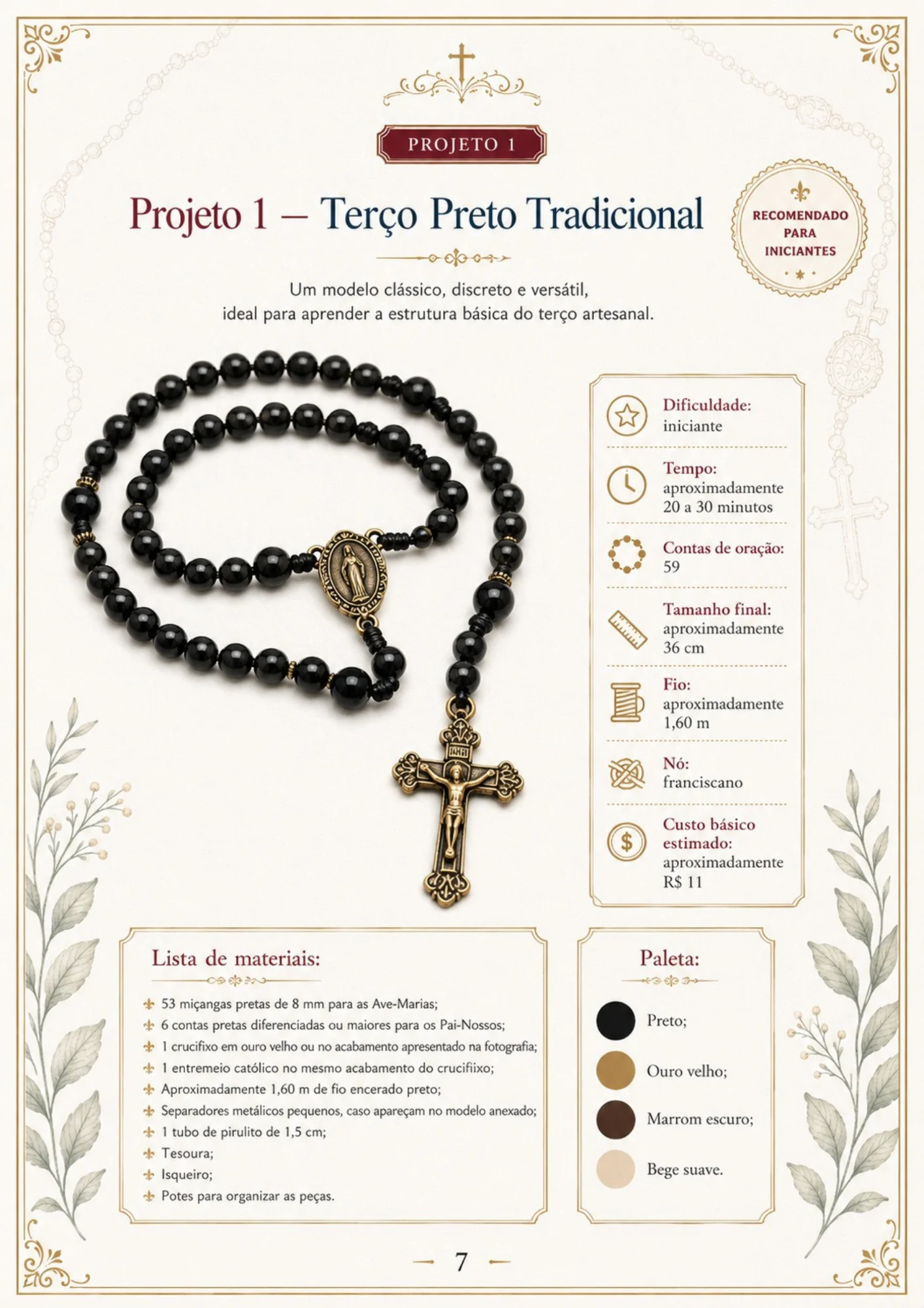 Página 7 do Terço Pronto — projeto visual de terço católico