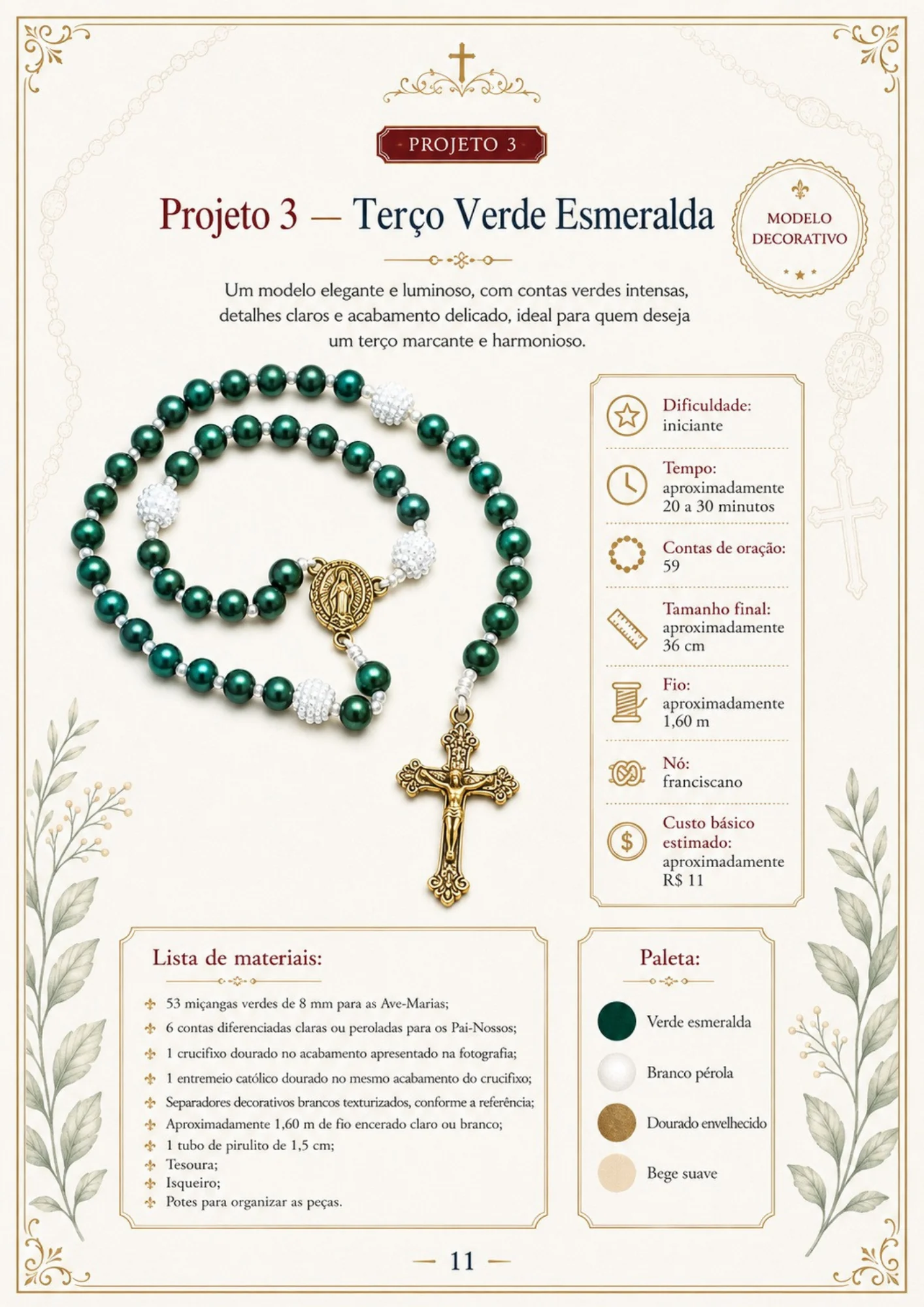 Página 11 do Terço Pronto — projeto visual de terço católico